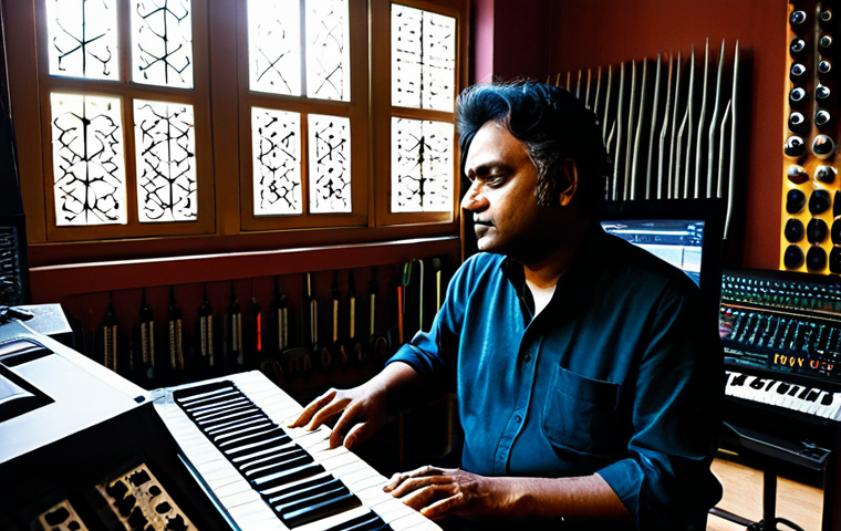 Jai Ho A R 라만의 대표작 분석 - Image Prompt 1: The Maestro's Fusion** Jai Ho A R 라만의 대표작 분석 - Image Prompt 1: The Maestro's Fusion**