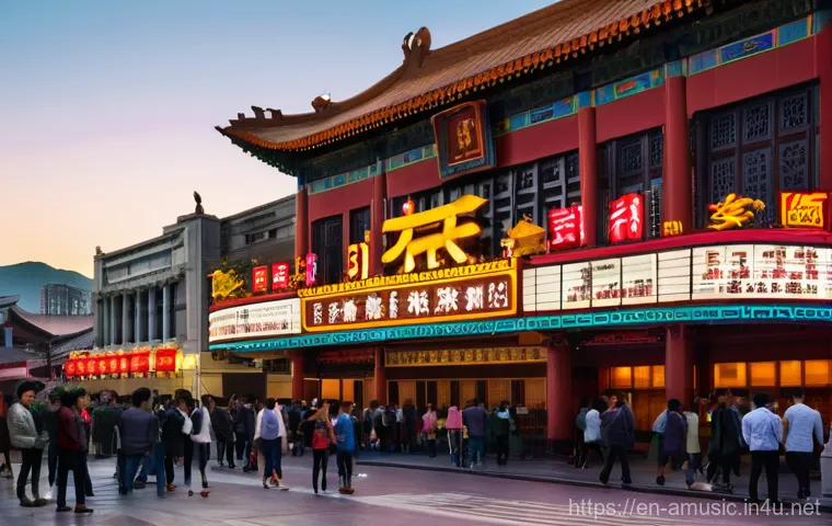 중국 뮤지컬 음악 시장 확장 사례 - A captivating theatrical scene from an original Chinese musical, showcasing the fusion of traditiona...