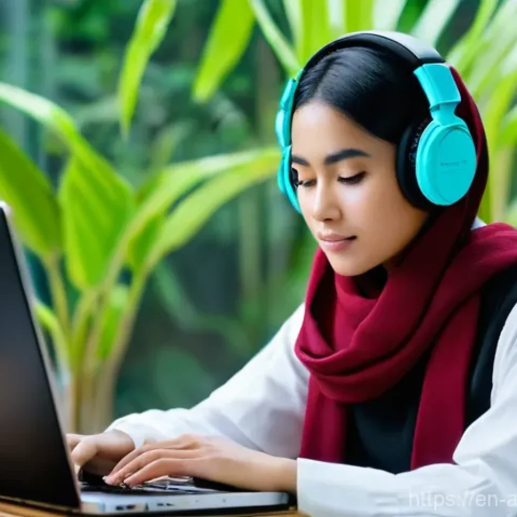 인도네시아 종교 음악의 현대적 재해석 - **The Digital Santri**
* **Subject:** A young Indonesian woman, in her early twenties, wearing...