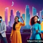 Home 14 중국 EDM DJ의 히트곡 Different World by Alan Walker C pop 협업 - **Prompt:** "A vibrant, panoramic scene depicting the essence of global music fusion and unity. In t...