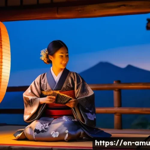 Home 15 津軽じょんがら節 원곡과 리메이크 - A traditional Japanese folk musician playing the shamisen on a rustic wooden stage during a Tsugaru ...