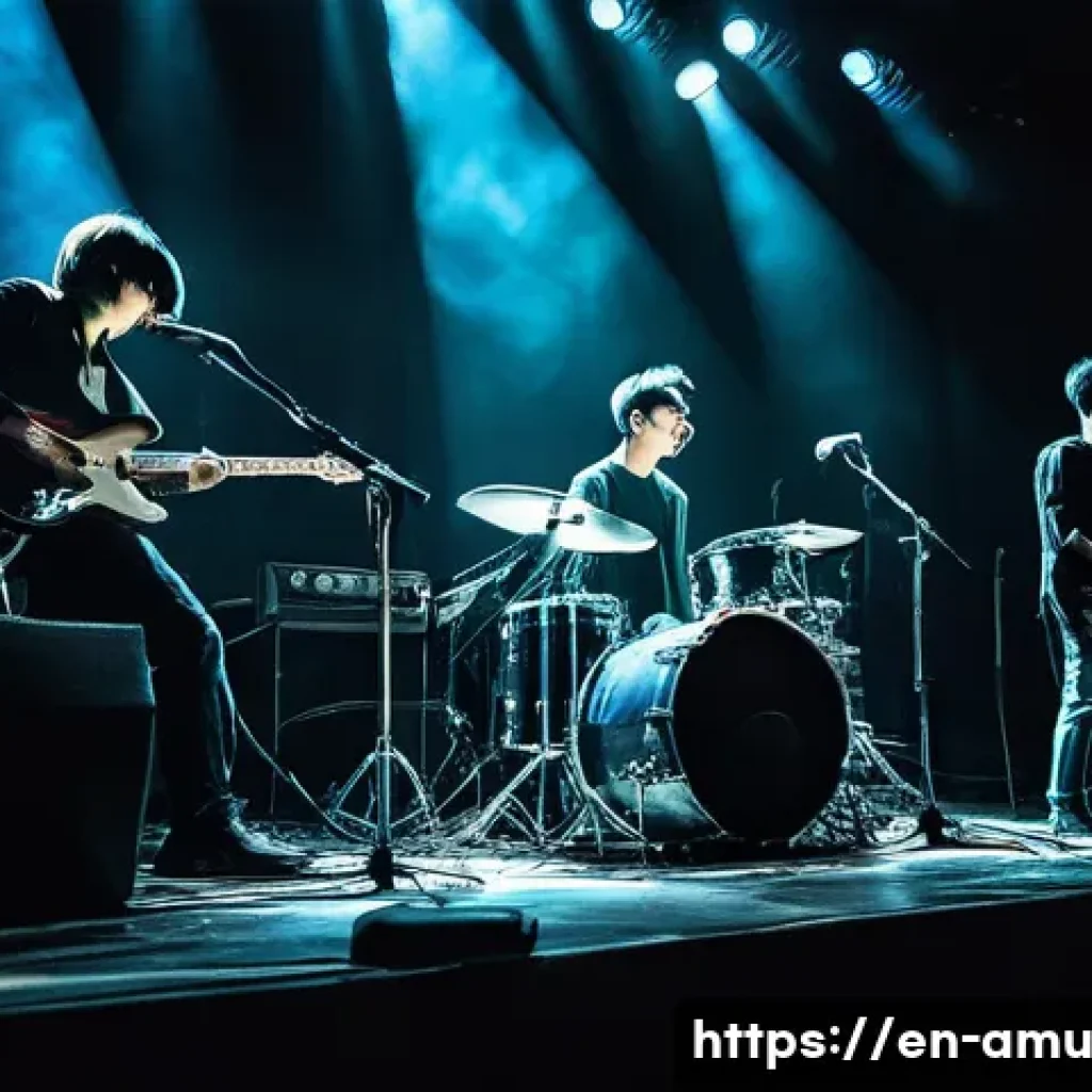 중국 인디 밴드의 대표곡 Perfect Day by Carsick Cars - A gritty indie rock band performing live on a dimly lit underground stage in Beijing, featuring a le...