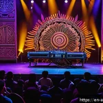 Home 23 한국제외 동남아 음악 스트리밍 순위 - A vibrant concert scene featuring a Southeast Asian indie band blending traditional instruments like...