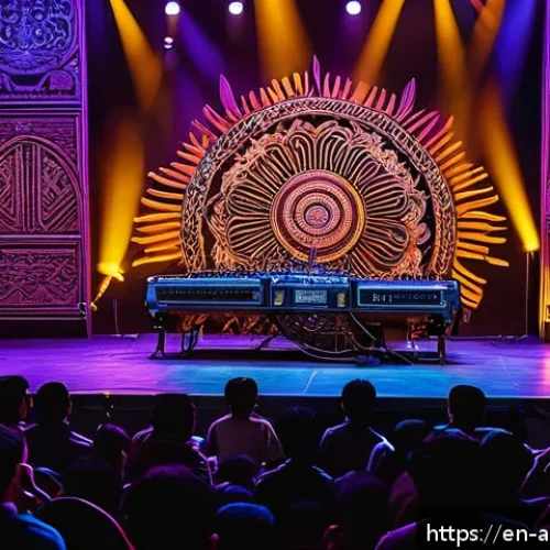 Home 17 한국제외 동남아 음악 스트리밍 순위 - A vibrant concert scene featuring a Southeast Asian indie band blending traditional instruments like...